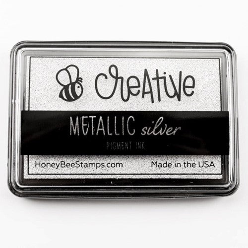 Honey Bee Metallic Silver Pigment Ink Pad hbink-mtsr