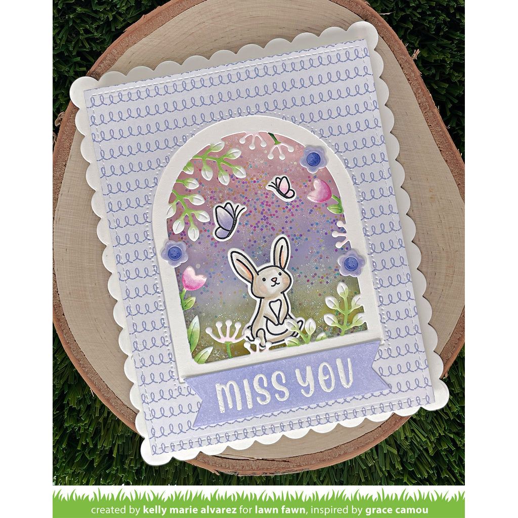 Lawn Fawn What's Sewing On 6x6 Inch Petite Paper Pack lf3118 miss you bunny card
