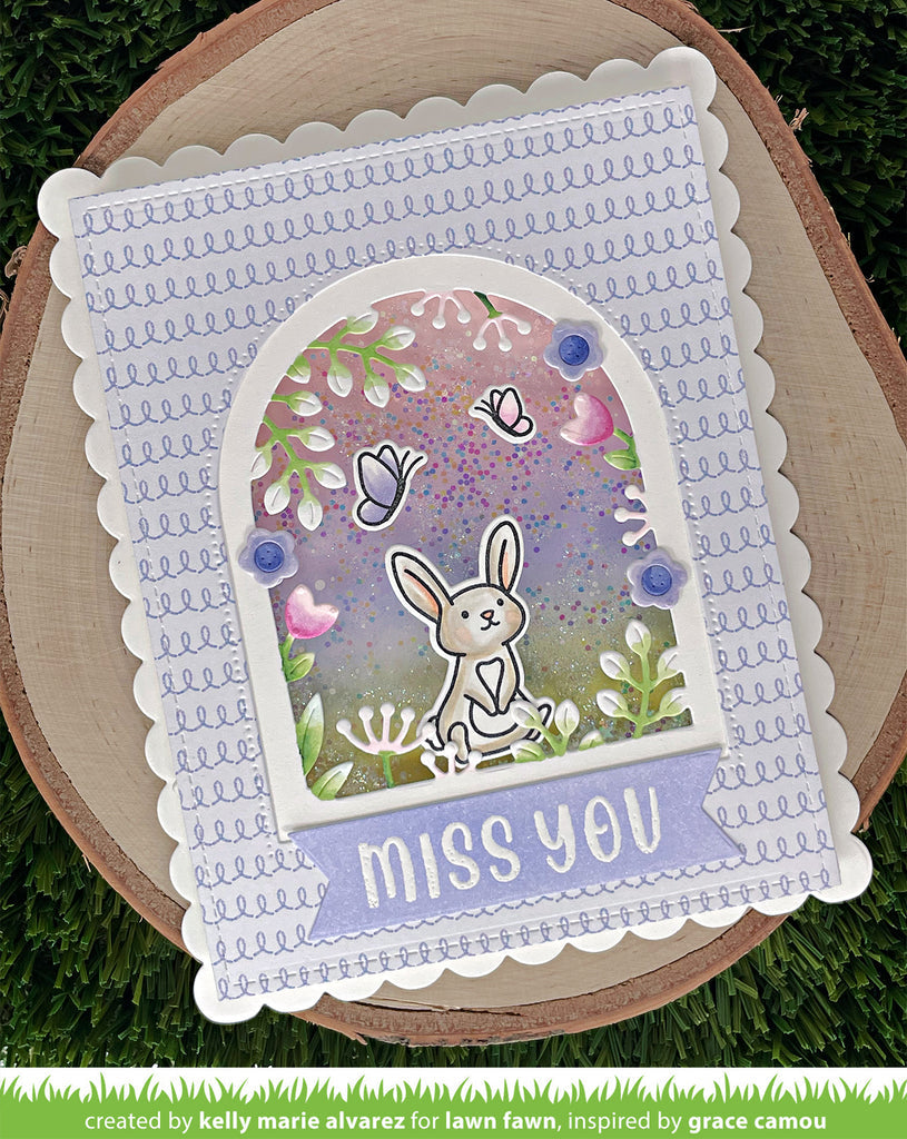 Lawn Fawn What's Sewing On 6x6 Inch Petite Paper Pack lf3118 miss you bunny card