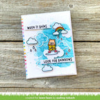 Lawn Fawn Here For You Bear Clear Stamps lf2845 Watercolor Rainy Day Bear Encouragement Card
