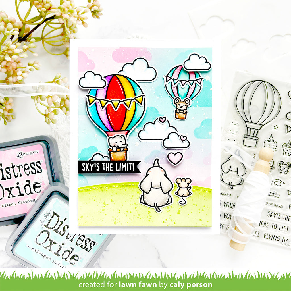 Lawn Fawn Fly High Clear Stamps lf3069 sky's the limit card