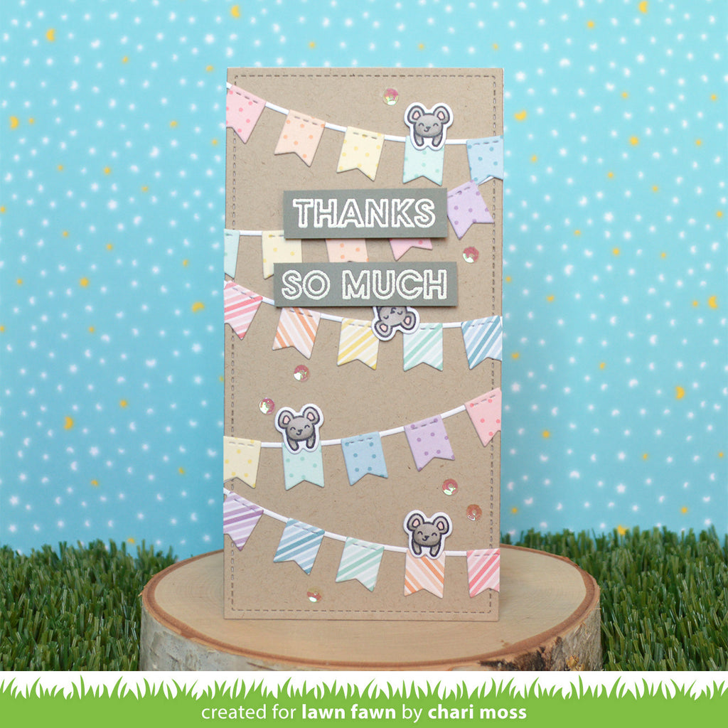 Lawn Fawn Offset Sayings: Everyday Clear Stamps lf3081 thanks banner card