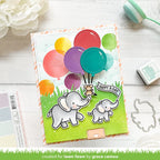 Lawn Fawn Pull 'n Pop Pull Tabs Dies lf3090 happy bday elephants before effect