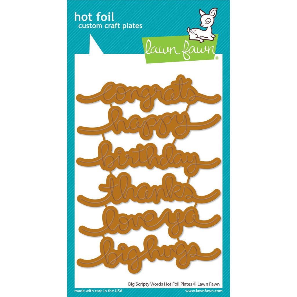 Lawn Fawn Big Scripty Words Hot Foil Plates lf3107