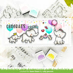 Lawn Fawn Balloons Stencil lf3111 Congrats slimline elephant card | color-code:ALT1