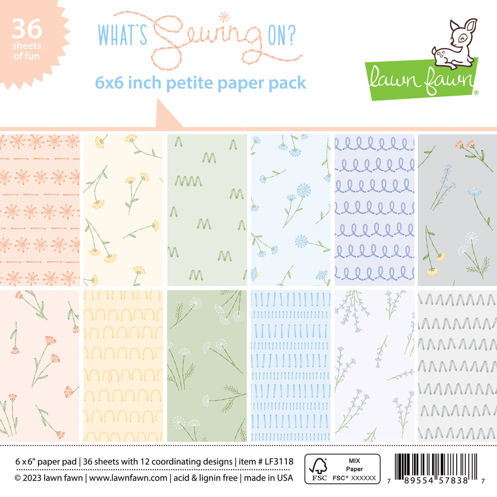 Lawn Fawn What's Sewing On 6x6 Inch Petite Paper Pack lf3118