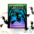 Trinity Stamps SHEETS AND GIGGLES Clear Stamp Set tps-202 Spooky Witch Card | color-code:ALT02