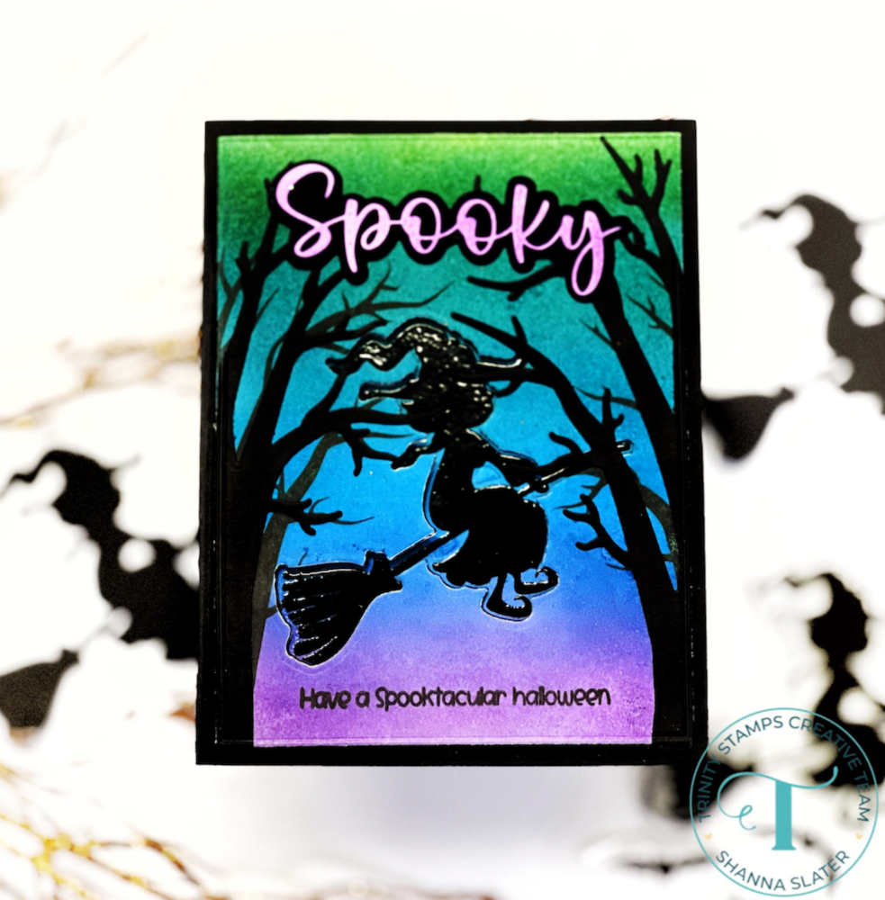 Trinity Stamps SHEETS AND GIGGLES Clear Stamp Set tps-202 Spooky Witch Card | color-code:ALT02