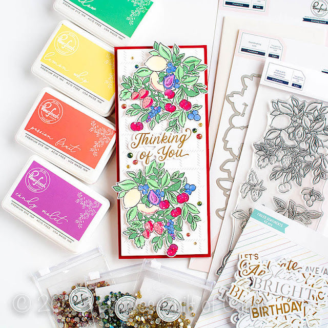 PinkFresh Studio Fruitalicious Stencil Set 189923 Thinking Of You | color-code:ALT01