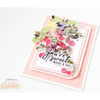PinkFresh Studio Fruitalicious Stencil Set 189923 You're Sweet Floral Encouragement Card | color-code:ALT03