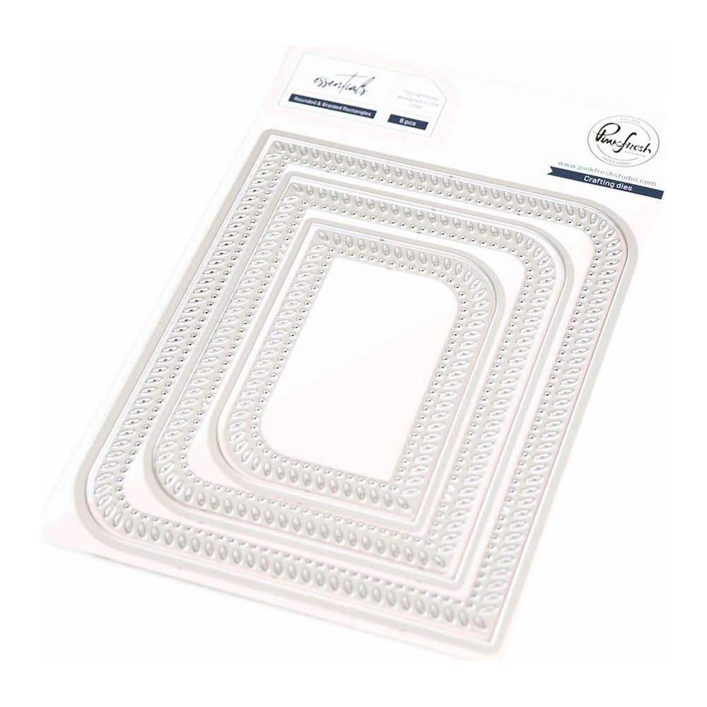 PinkFresh Studio Rounded and Braided Rectangle Die Set pf106es
