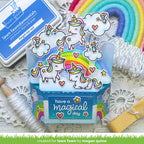 Lawn Fawn Platform Pop-Up Cloud Wrap Around Dies lf3091 Unicorn Card