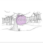 Purple Onion Designs Woodland Background Unmounted Cling Stamp pod1256