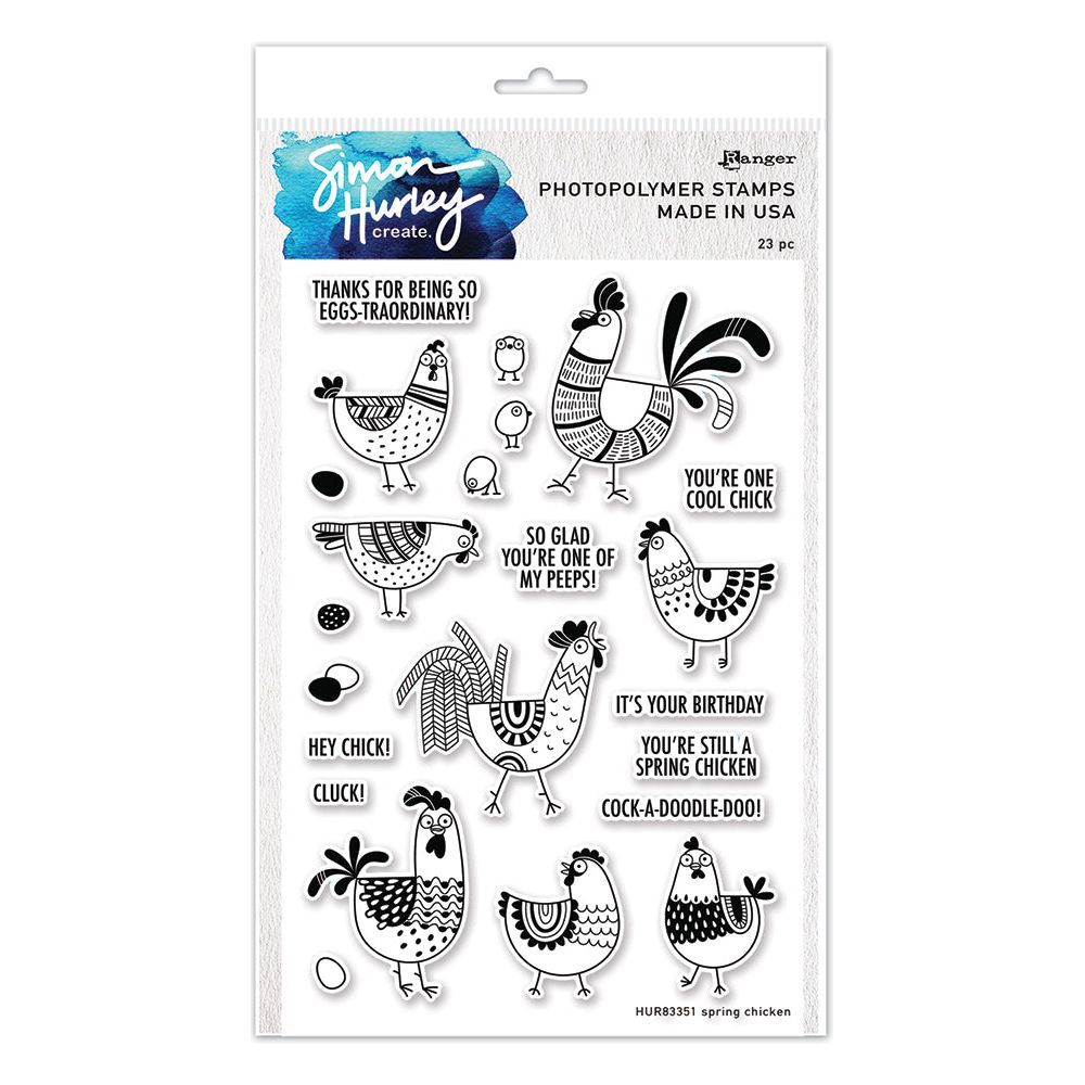 Ranger Simon Hurley Spring Chicken Clear Stamps hur83351