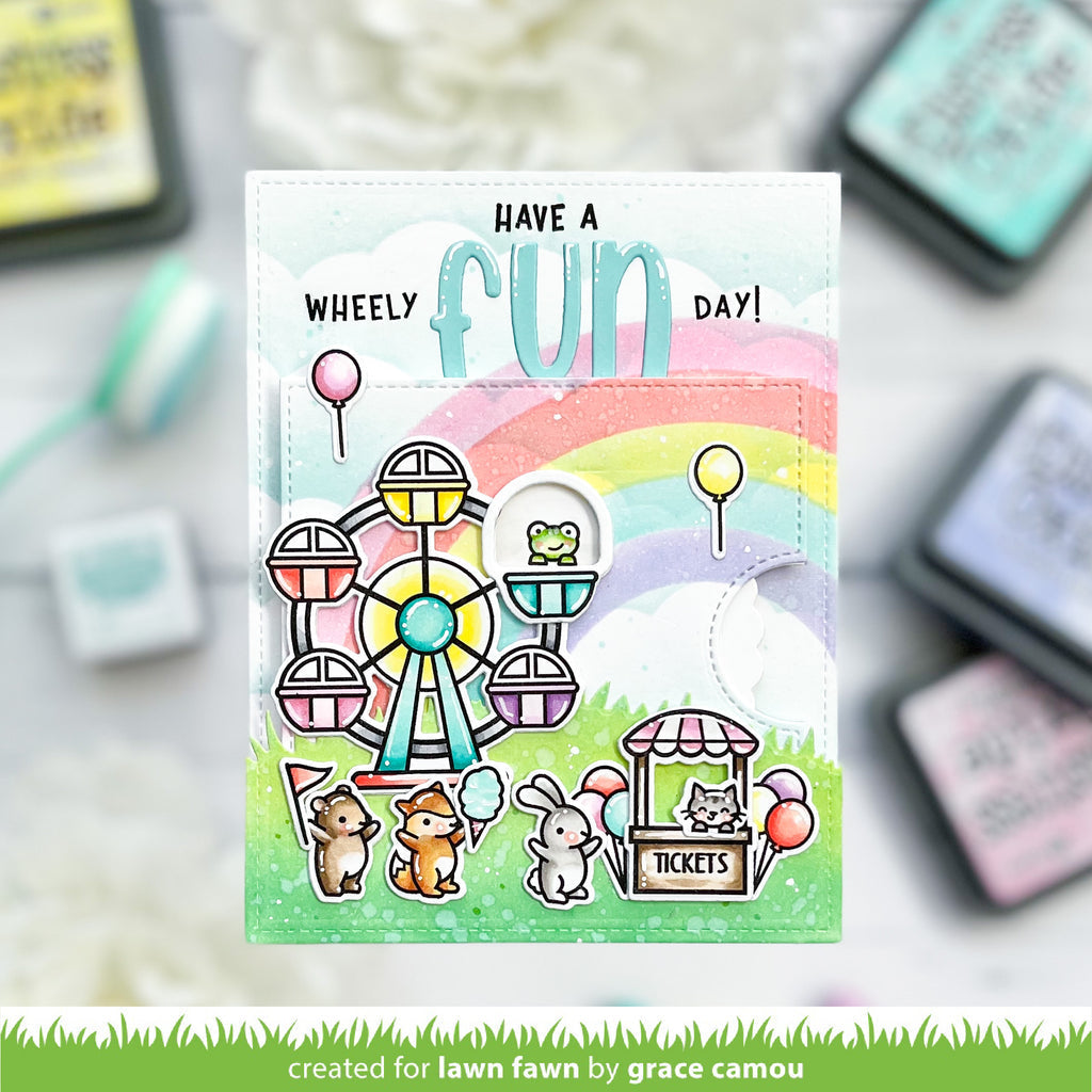Lawn Fawn Wheely Great Day Clear Stamps lf3071 fun birthday card