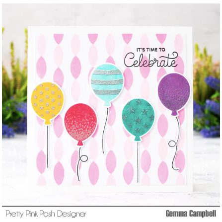 Pretty Pink Posh BIRTHDAY BALLOONS Clear Stamps | color-code:ALT1