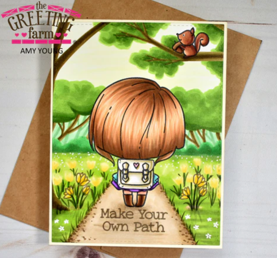 The Greeting Farm Explore Anya Front and Back Clear Stamps tgf654 Outside Scene Adventure | color-code:ALT01