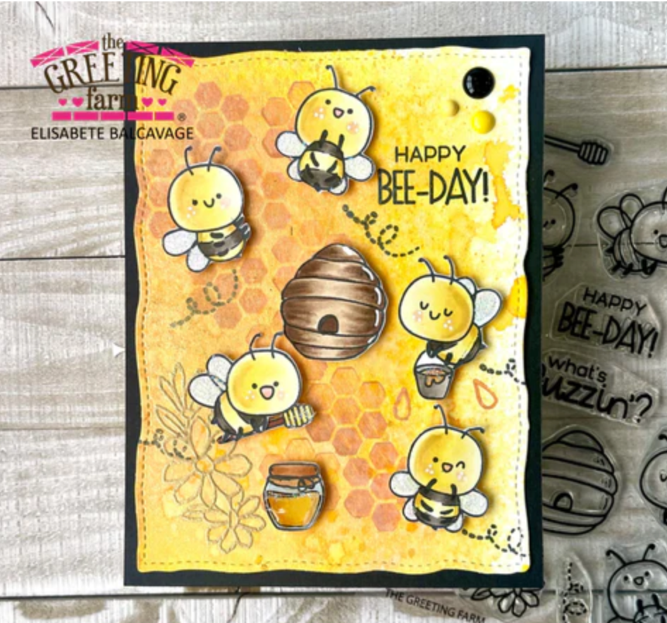 The Greeting Farm What's Buzzin? Clear Stamps tgf656 Happy Bee Day | color-code:ALT03