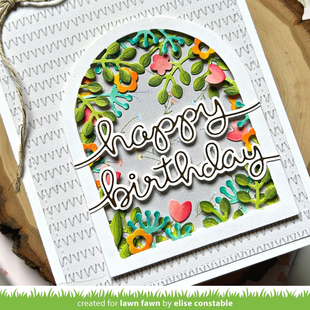 Lawn Fawn What's Sewing On 12x12 Inch Collection Pack lf3119 Happy Birthday Secret Garden Card | color-code:ALT2