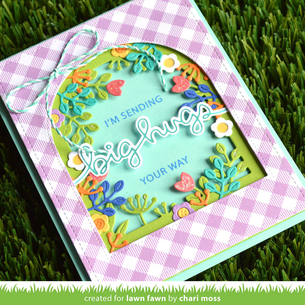 Lawn Fawn Secret Garden Window Dies lf3095 Big Hugs Secret Garden Card | color-code:ALT2