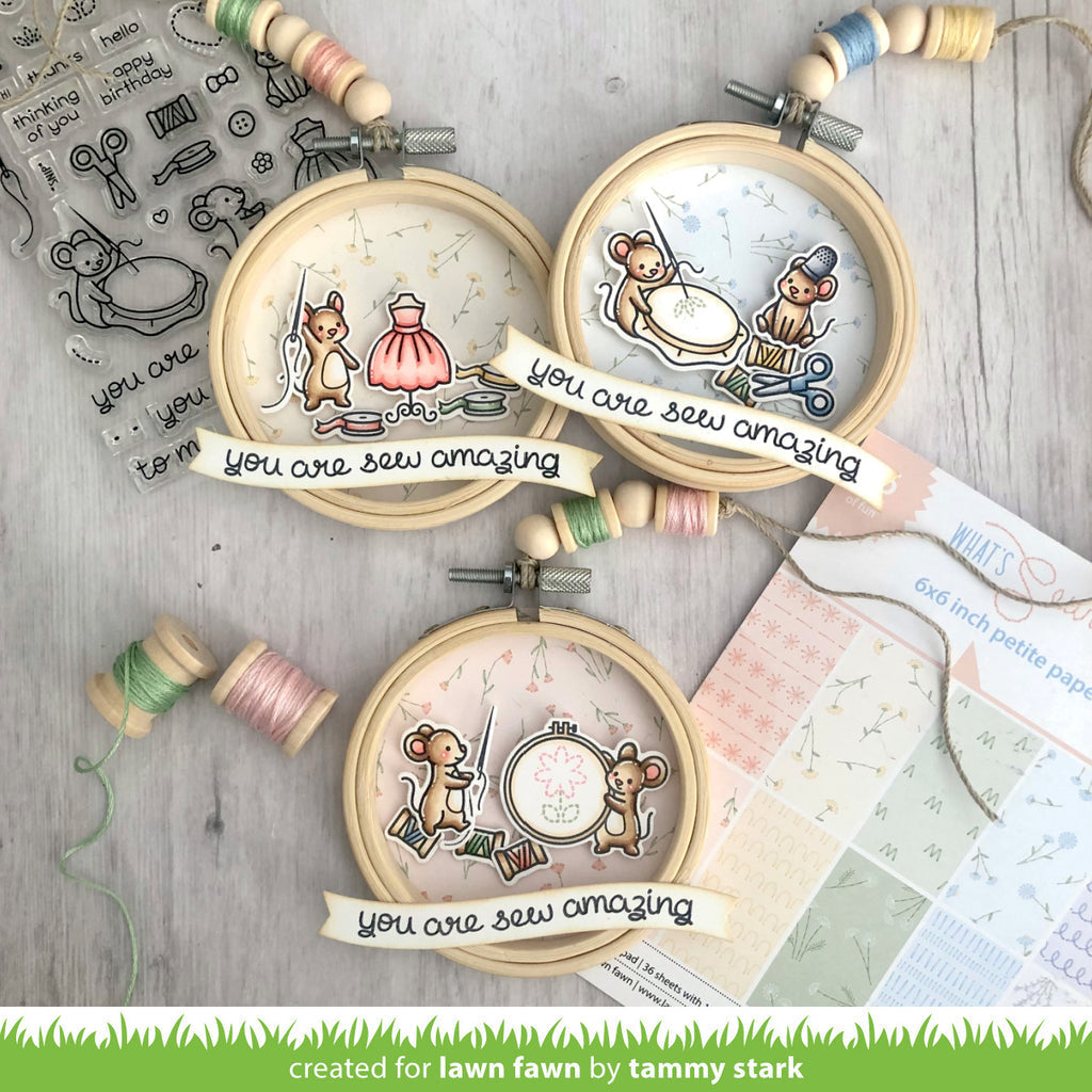 Lawn Fawn Sew Very Mice Clear Stamps lf3061