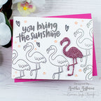 SimSimon Says Stamp FLAMINGO Wafer Die sssd111858 Heather Hoffman You Bring the Sunshine Flamboyance Card