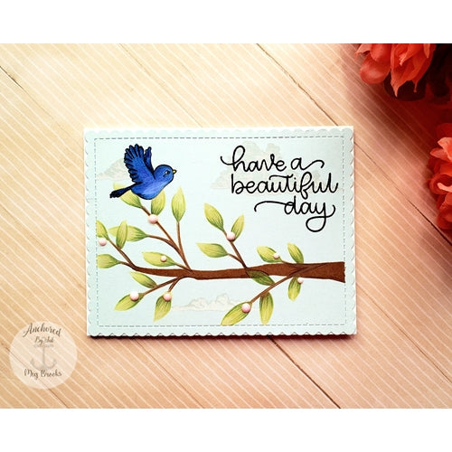 Simon Says Stamp! Simon Says Stamp Stencils LEAVES ssst121463 Beautiful Day Bird Card