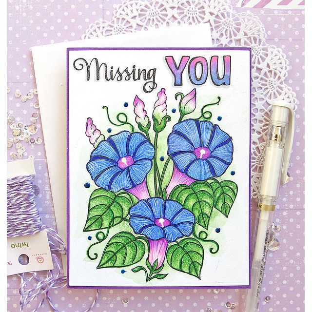 Simon Says Stamp! Simon Says Stamp Suzy's FLOWER SENTIMENTS Watercolor Prints szwcfs18 Miss You Card Suzy Plantamura