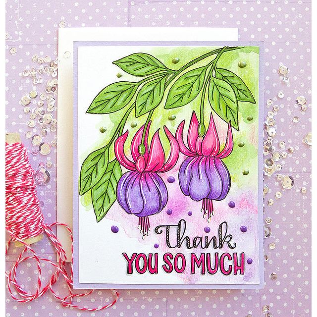 Simon Says Stamp! Simon Says Stamp Suzy's FLOWER SENTIMENTS Watercolor Prints szwcfs18 Thanks So Much Card Suzy Plantamura