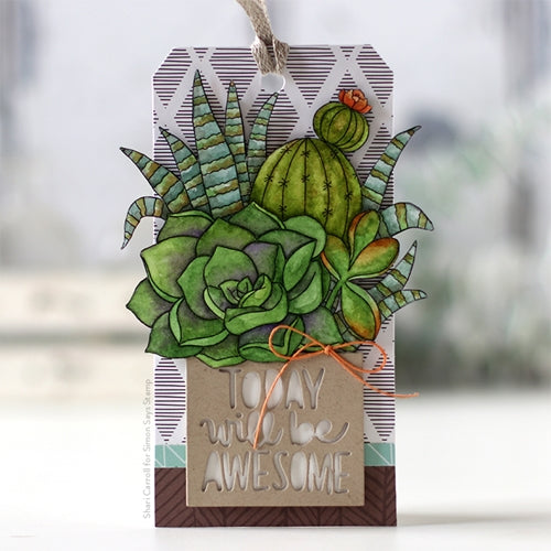 Simon Says Stamp! Simon Says Stamp Suzy's SUCCULENTS Watercolor Prints szslt0719 Awesome Tag Shari Carroll | color-code:ALT0