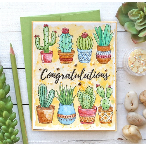 Simon Says Stamp! Simon Says Stamp Suzy's SUCCULENTS Watercolor Prints szslt0719 Congratulations Card Suzy Plantamura | color-code:ALT5