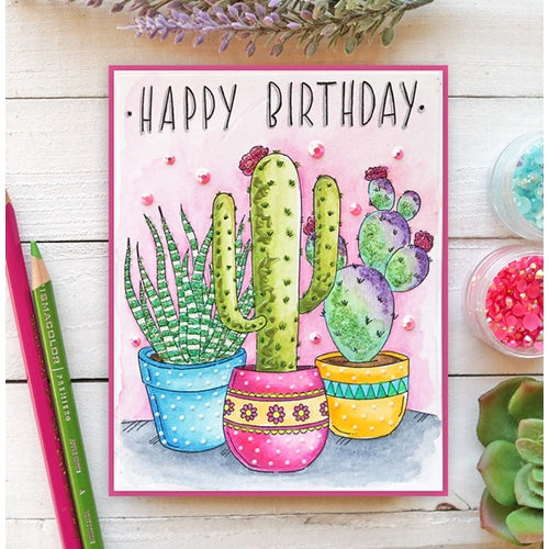 Simon Says Stamp! Simon Says Stamp Suzy's SUCCULENTS Watercolor Prints szslt0719 Desert Birthday Card | color-code:ALT3.5