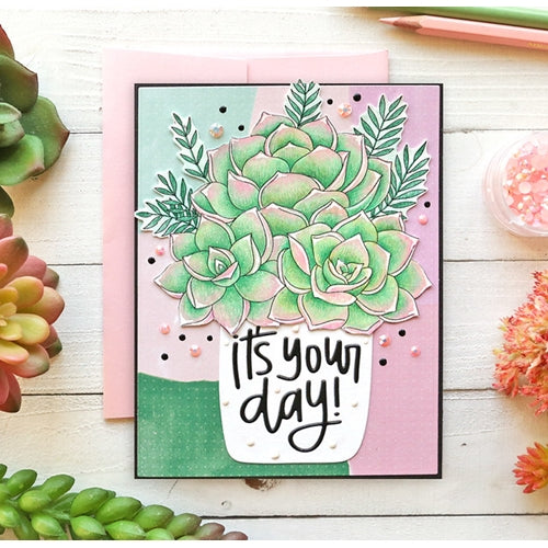 Simon Says Stamp! Simon Says Stamp Suzy's SUCCULENTS Watercolor Prints szslt0719 It's Your Day Card | color-code:ALT1.5