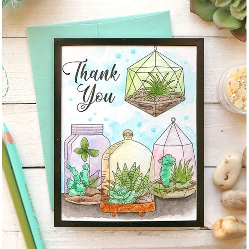 Simon Says Stamp! Simon Says Stamp Suzy's SUCCULENTS Watercolor Prints szslt0719 Thank You Card Suzy Plantamura | color-code:ALT5.5