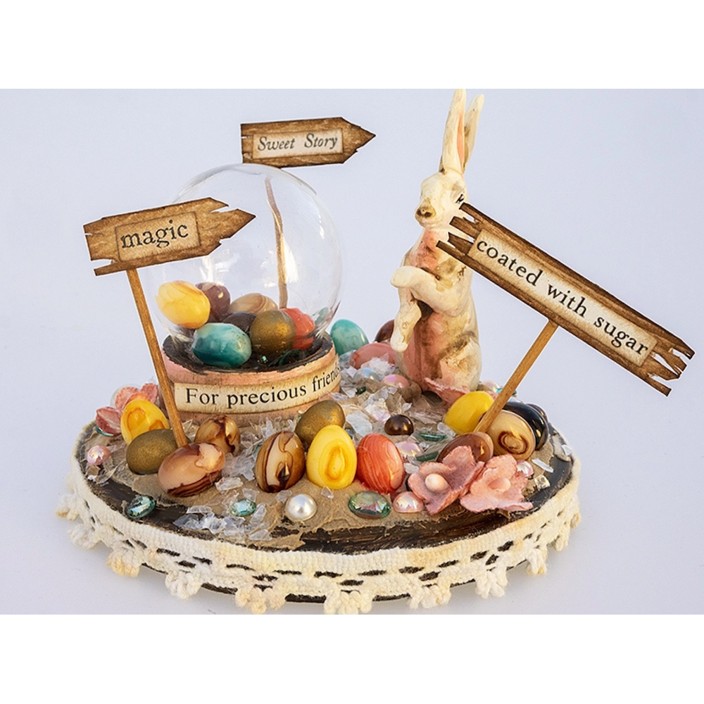 Tim Holtz Flip Top Distress Paint ABANDONED CORAL Ranger TDF50186 Easter Egg Hunt Mixed Media Project  | color-code:ALT01