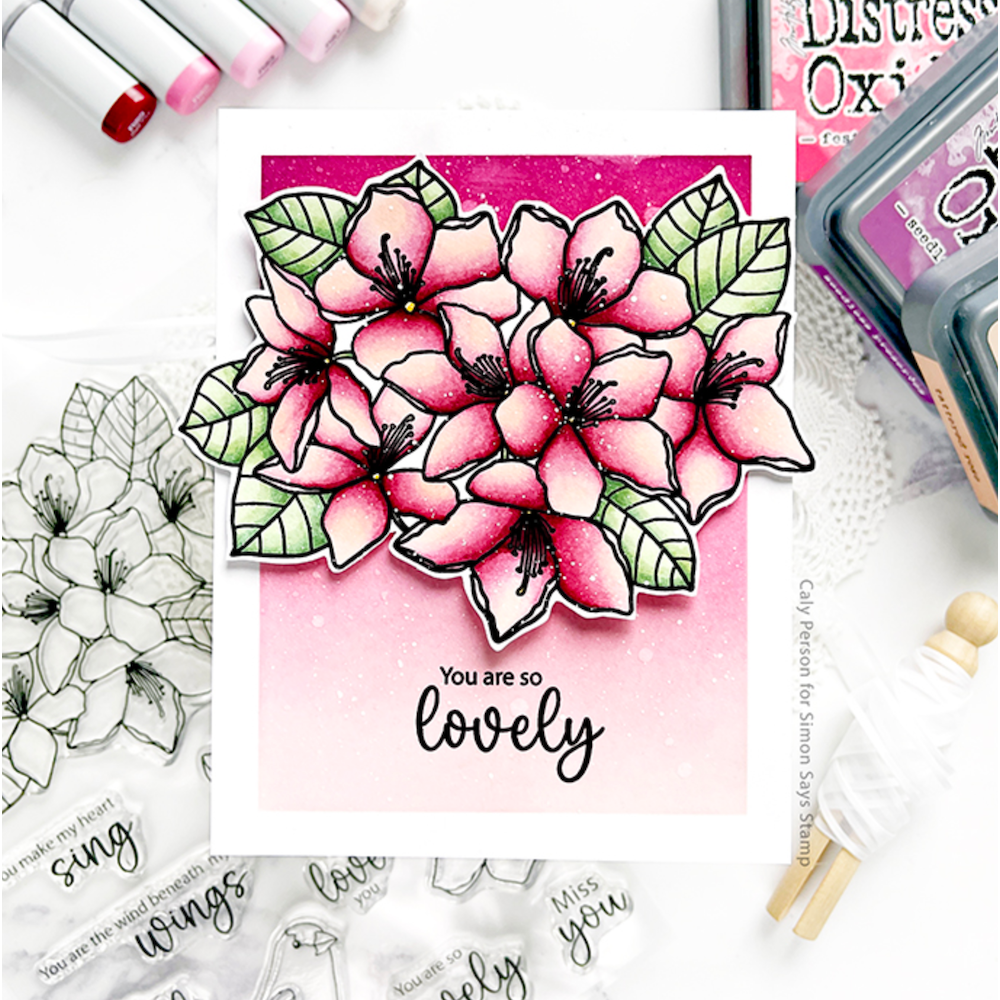 Tim Holtz Distress Oxide Ink Pad ABANDONED CORAL Ranger TDO55778 Floral You Are So Lovely Card | color-code:ALTM04