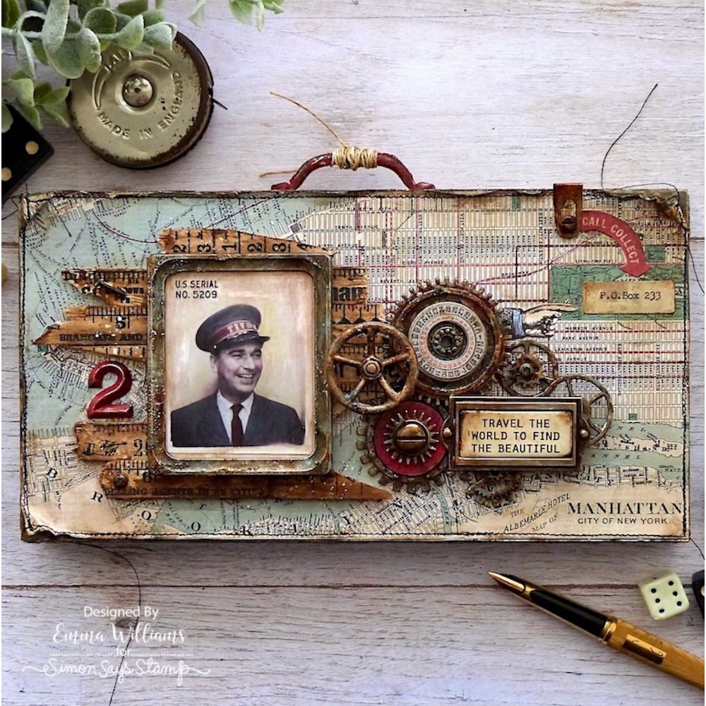 Tim Holtz Distress Mini Ink Pad WALNUT STAIN Ranger TDP40279 Travel The World Vignette Tray | color-code:ALT98