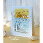 Tim Holtz Distress Ink Pad FOSSILIZED AMBER Ranger TIM43225 Sunshine Beach Card | color-code:ALT833