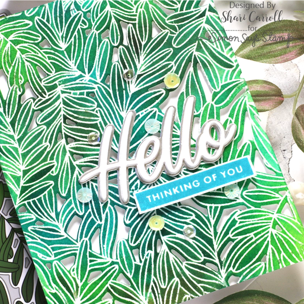 Tim Holtz Distress Spray Stain PEELED PAINT Ranger TSS42389 Climbing Leaves Hello Thinking Of You Card | color-code:ALT091