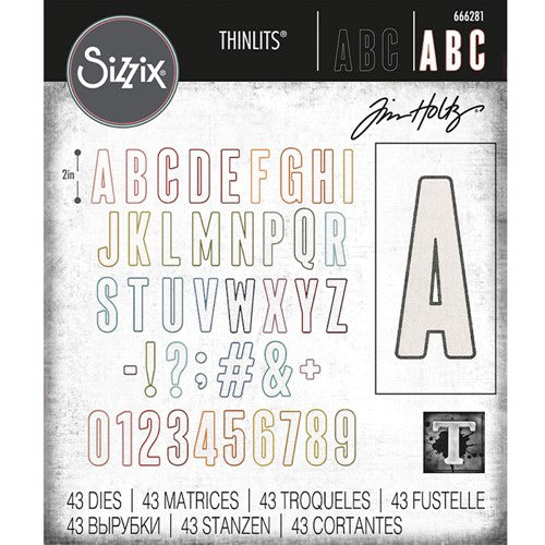 Tim Holtz Sizzix ALPHANUMERIC BULLETIN Thinlits Dies 666281