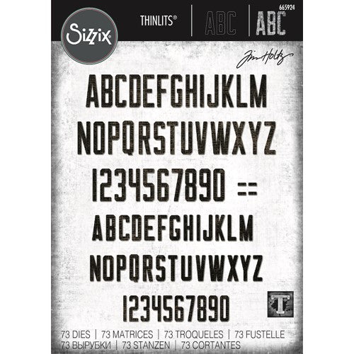 Tim Holtz Sizzix ALPHANUMERIC THEORY Thinlits Dies 665924