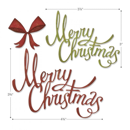 Tim Holtz Sizzix CHRISTMAS RIBBON Thinlits Dies 664196 dimensions