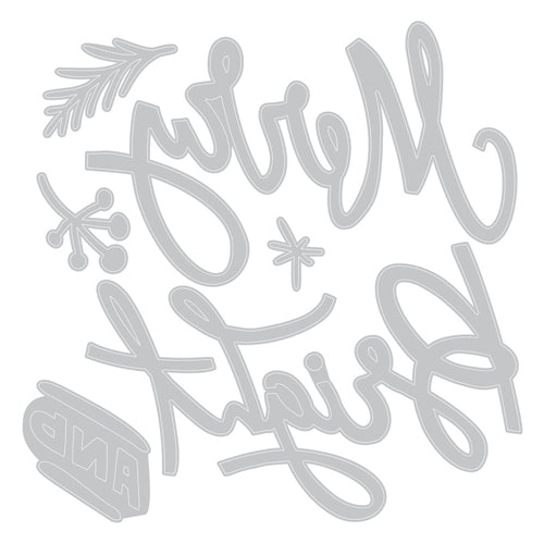 Tim Holtz Sizzix Merry & Bright Thinlits Dies 664739 line art