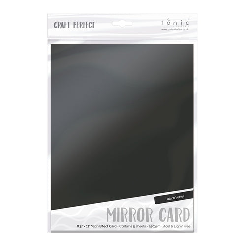 Tonic Black Velvet 8.5 x 11 Mirror Card Satin Effect Cardstock 9489E