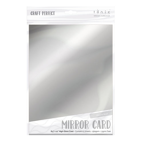 Tonic Chrome Silver 8.5 x 11 Mirror Card Gloss Cardstock 9452E