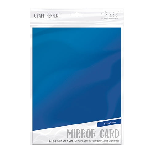 Tonic Cobalt Velour 8.5 x 11 Mirror Card Satin Cardstock 9484E