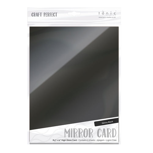 Tonic Glossy Black 8.5 x 11 Mirror Card Gloss Cardstock 9459E