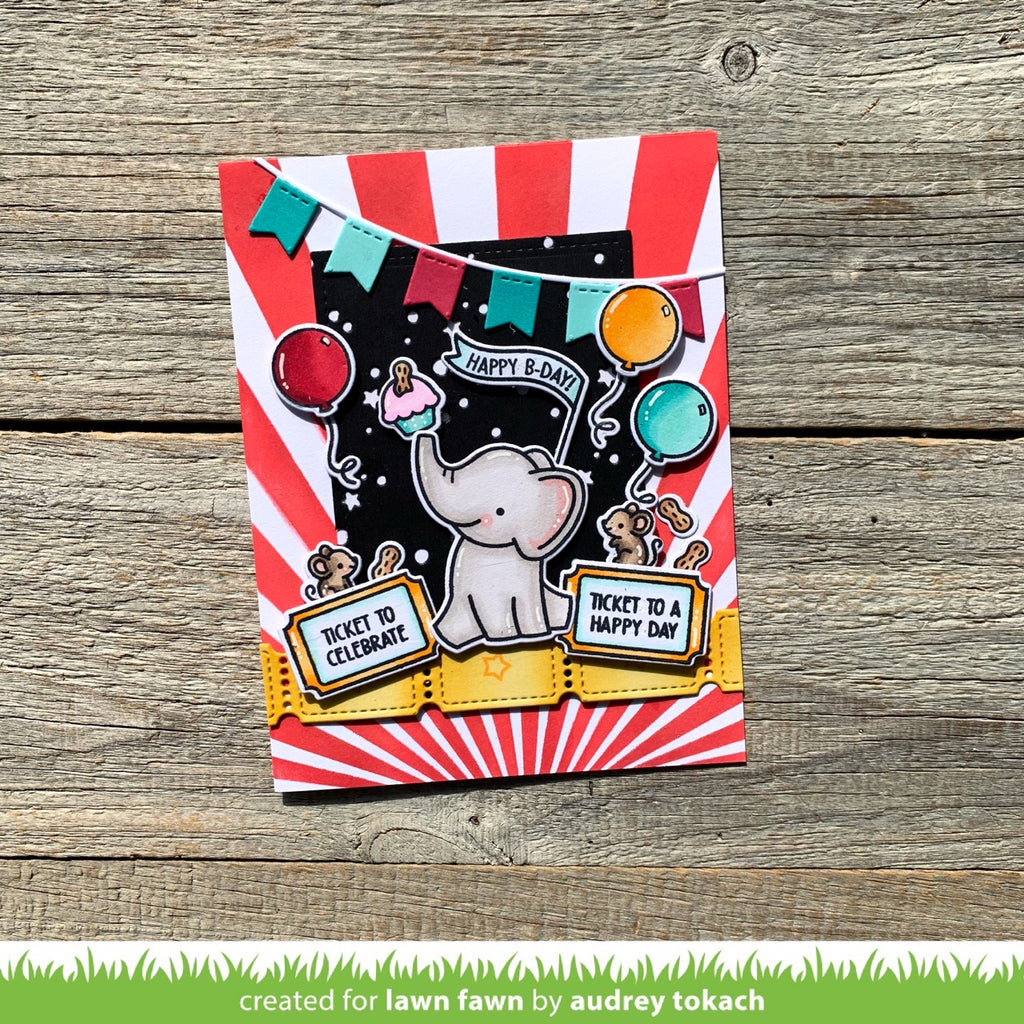 Lawn Fawn Raffle Tickets Dies lf3096 circus card