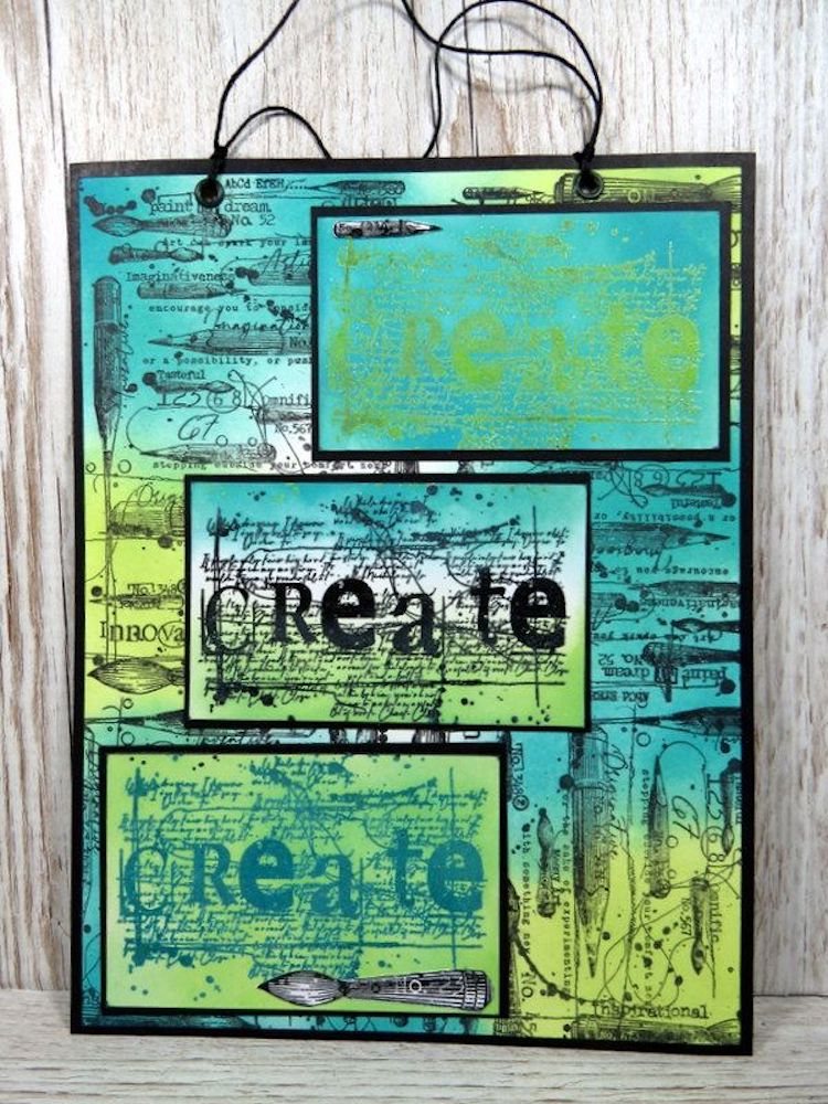 AALL & Create Create Cursive A7 Clear Stamp aall921 hanging sign