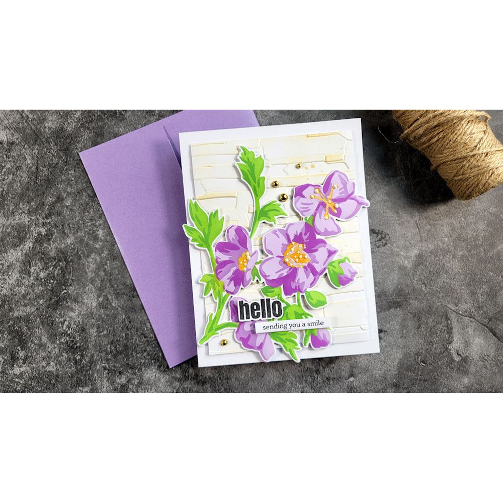 Altenew SWAMP BUTTERCUP Layering Stencils ALT7609 hello